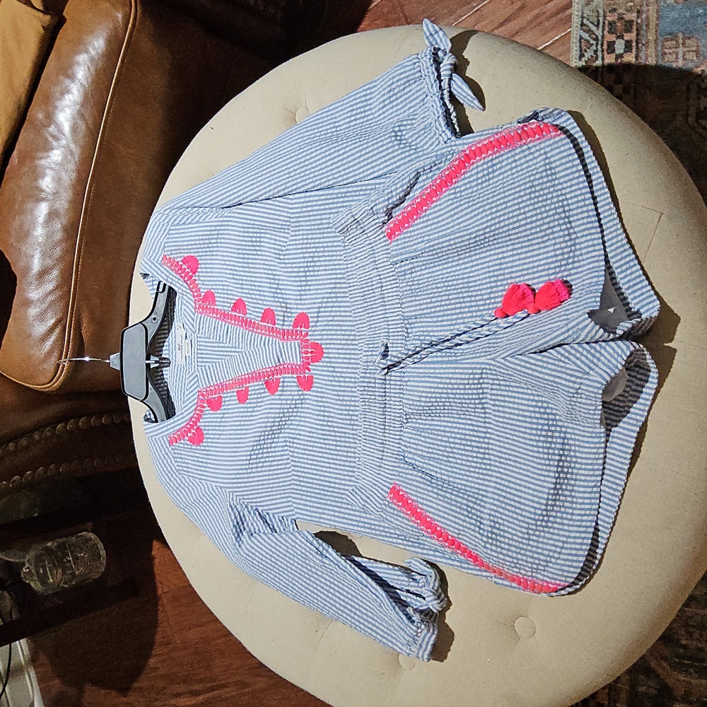 Vineyard Vines Blue Pin Stripe Top And Shorts Size XS - Picture 3 of 4